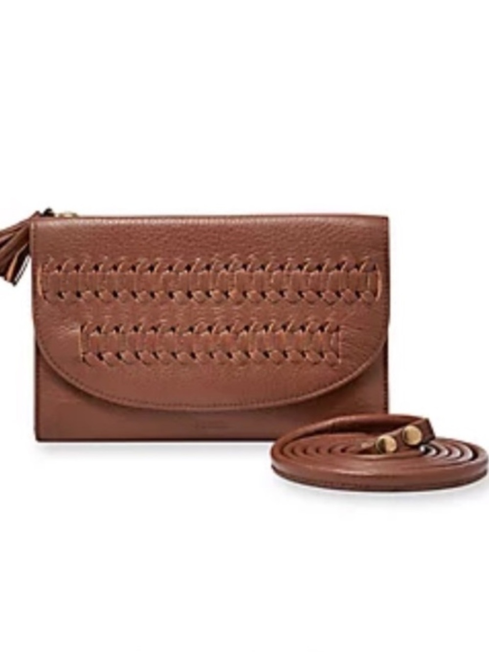 Fossil Brown Woven Leather Women’s Crossbody Bag